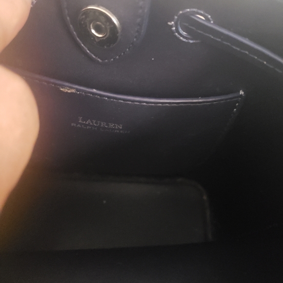 Ralph lauren white with navy bucket draw string bag - Picture 6 of 6